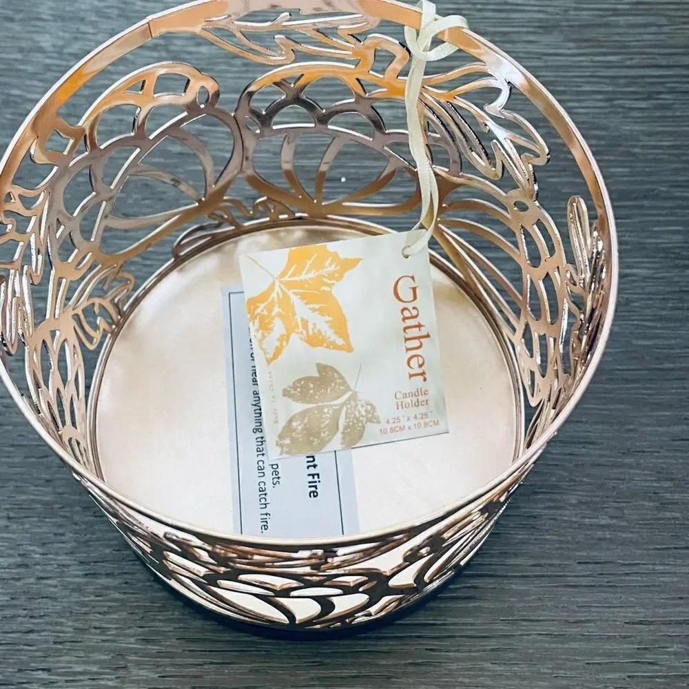 Fall Woodland Acorn Gold Candle Holder Sleeve
